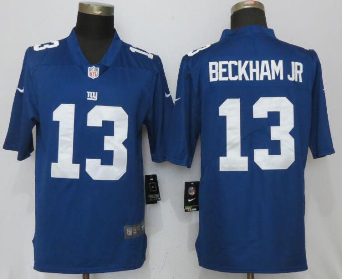 MEN NFL New Nike York Giants #13 Beckham jr Blue 2017 Vapor Untouchable Limited Jersey->->NFL Jersey